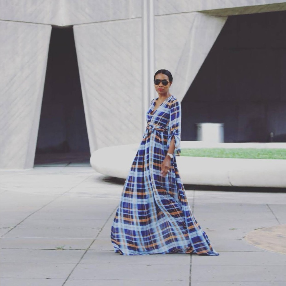 Gathered Sleeve Maxi Dress